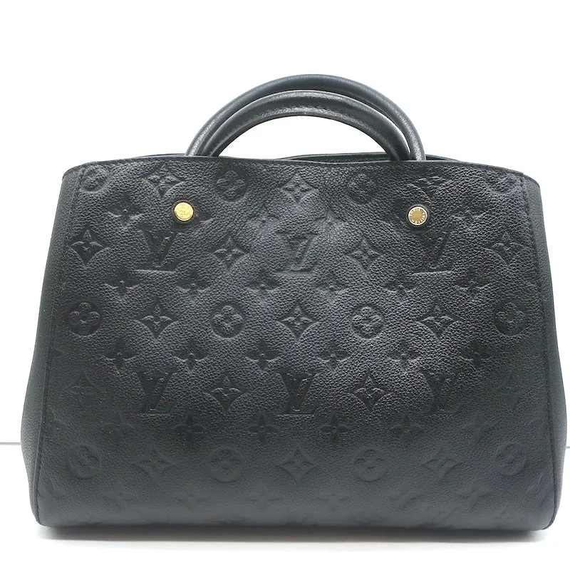 Louis Vuitton Montaigne MM Tote Black Empreinte Leather Shoulder Bag