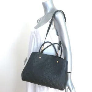 Louis Vuitton Montaigne MM Tote Black Empreinte Leather Shoulder Bag