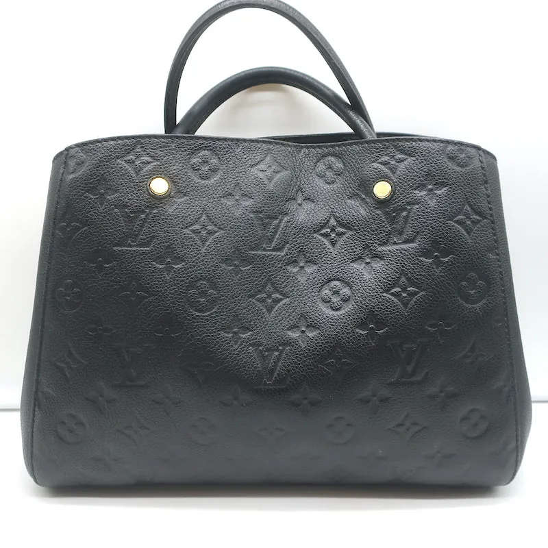 Louis Vuitton Montaigne MM Tote Black Empreinte Leather Shoulder Bag