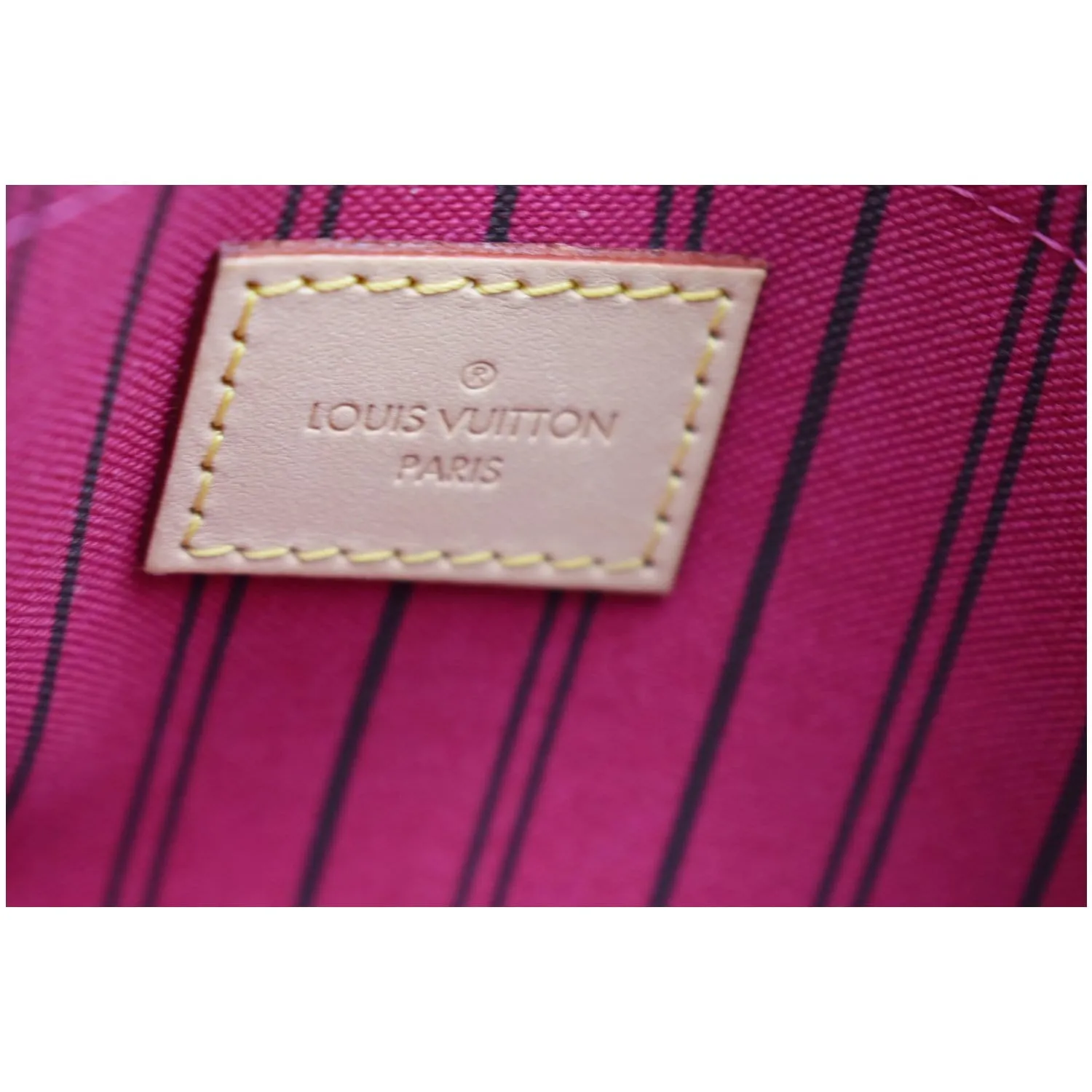 LOUIS VUITTON Neverfull GM Monogram Canvas Pochette Wristlet Pouch Fuchsia