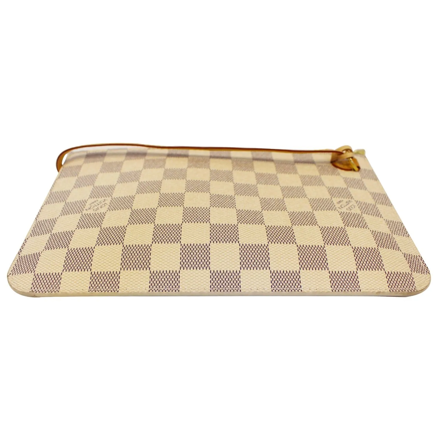 LOUIS VUITTON Pochette Wristlet Pouch Damier Azur Neverfull MM White