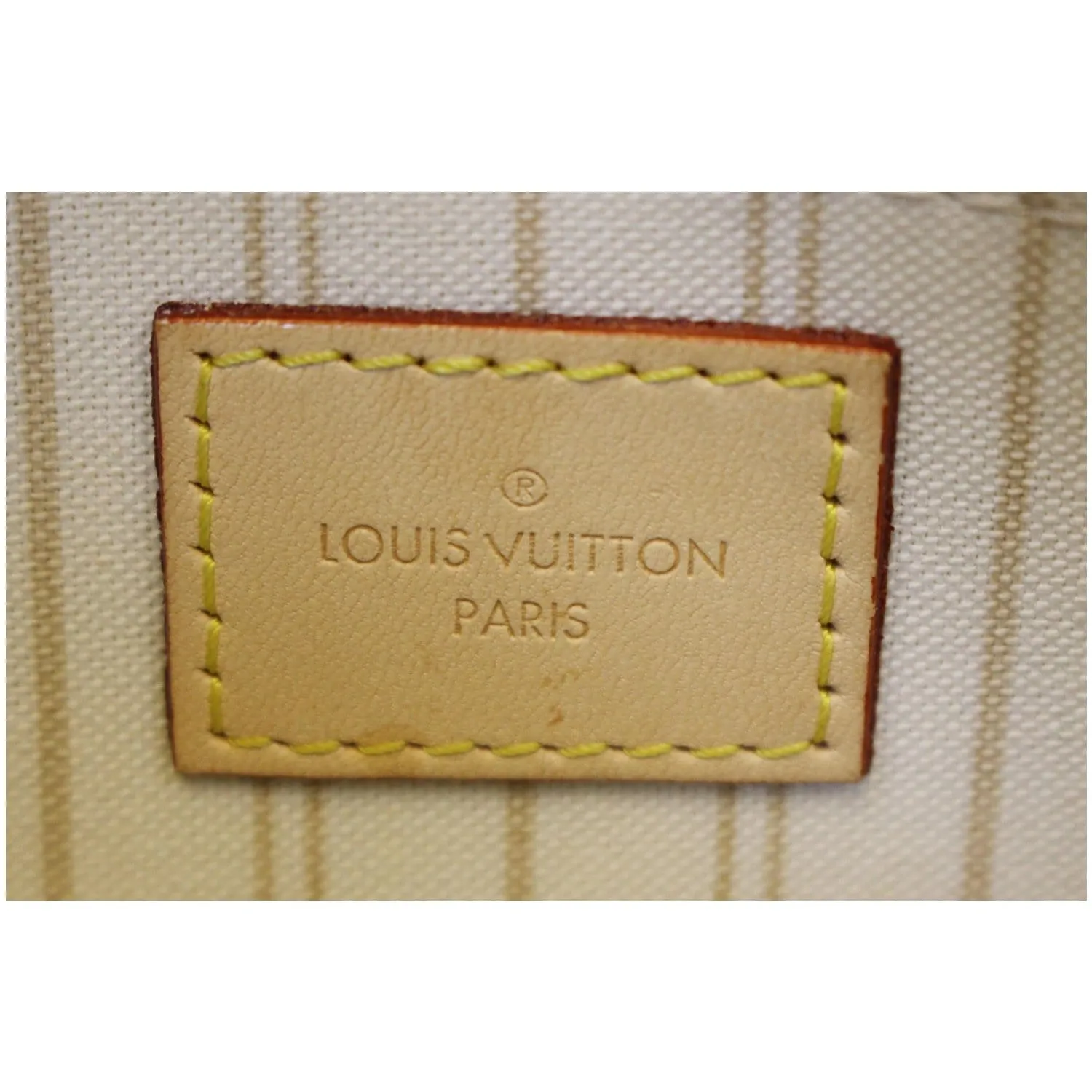 LOUIS VUITTON Pochette Wristlet Pouch Damier Azur Neverfull MM White
