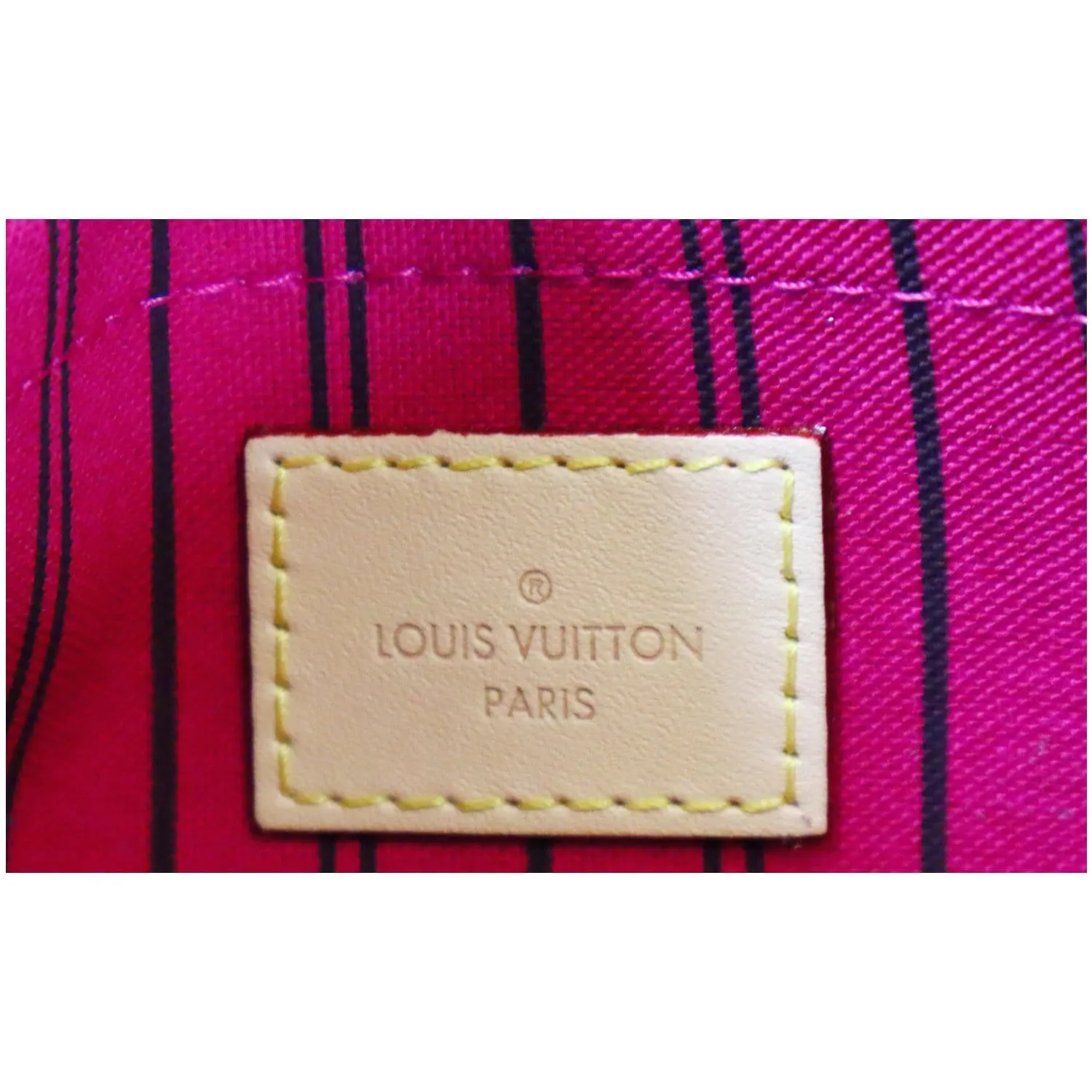 LOUIS VUITTON Pochette Wristlet Pouch Monogram Canvas Neverfull MM Fuchsia