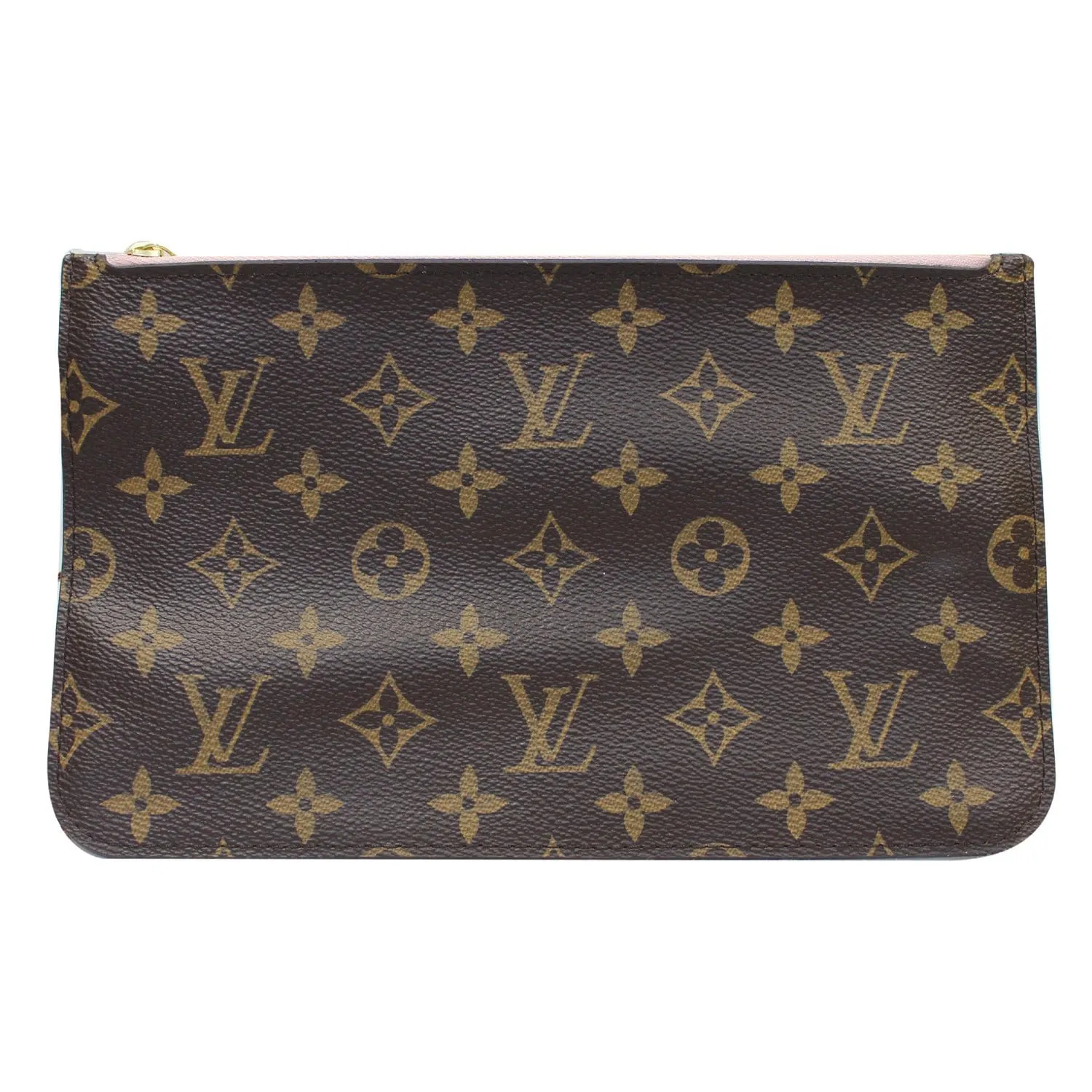 LOUIS VUITTON Pochette Wristlet Pouch Monogram Canvas Neverfull MM Rose Ballerine