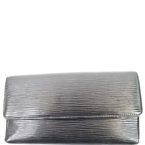 LOUIS VUITTON Porte-Tresor Epi Leather International Wallet Black