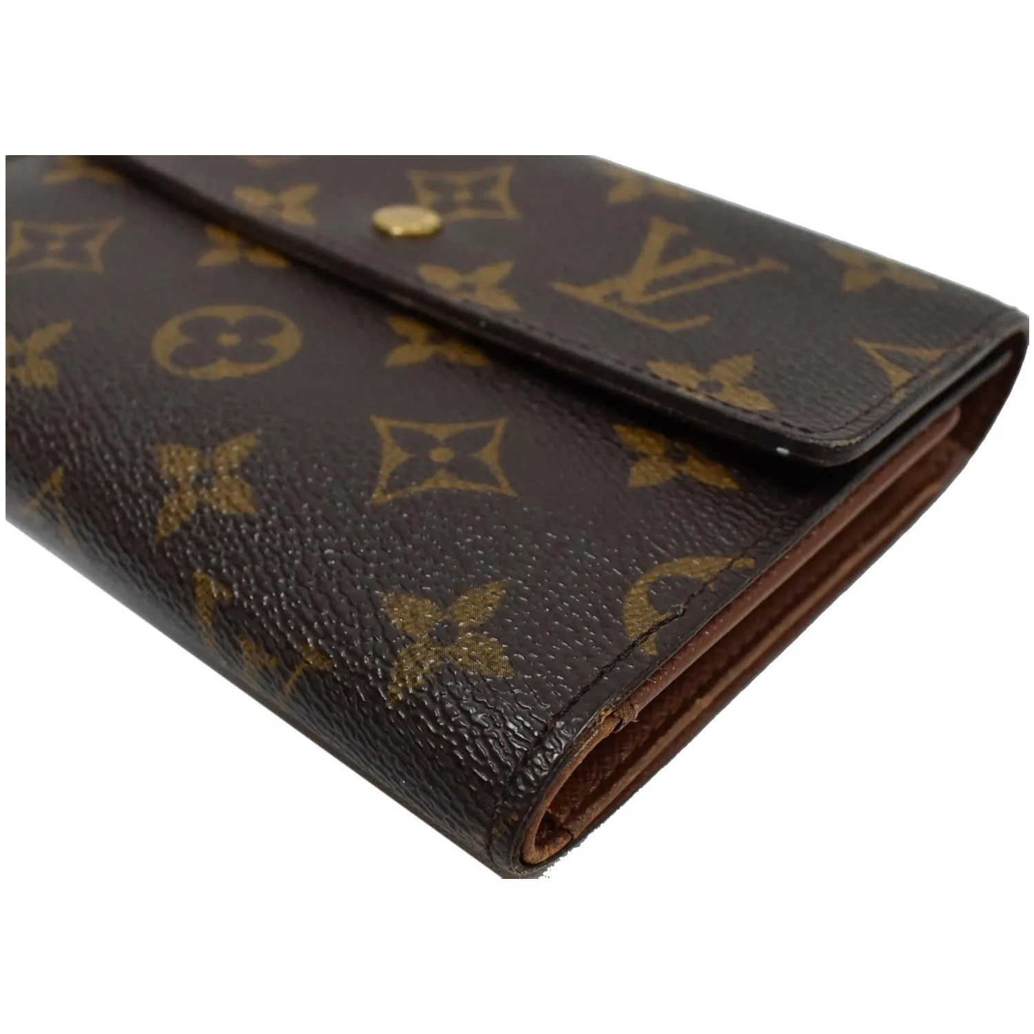 LOUIS VUITTON Porte-Tresor Etui Papiers Monogram Canvas Wallet Brown