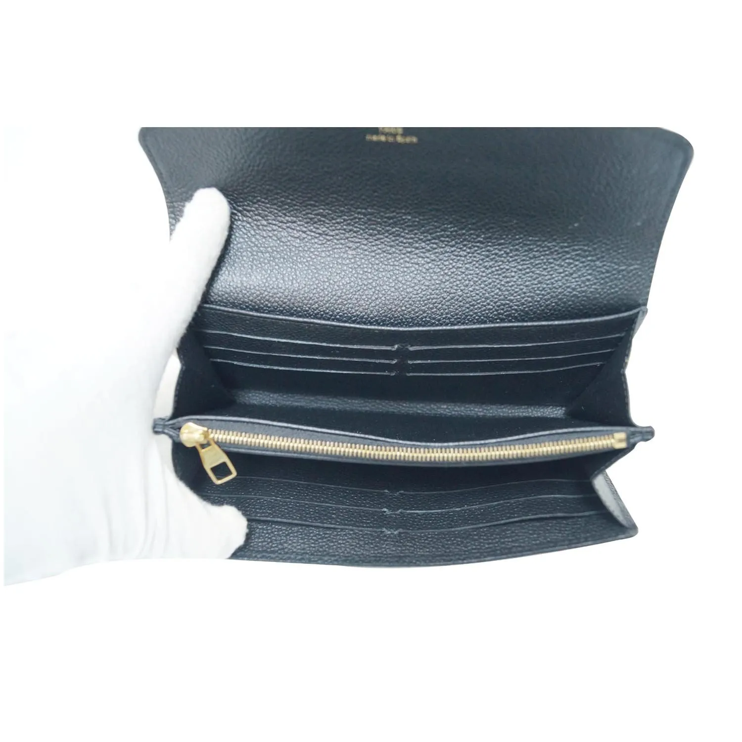 LOUIS VUITTON Sarah Empreinte Leather Wallet Black