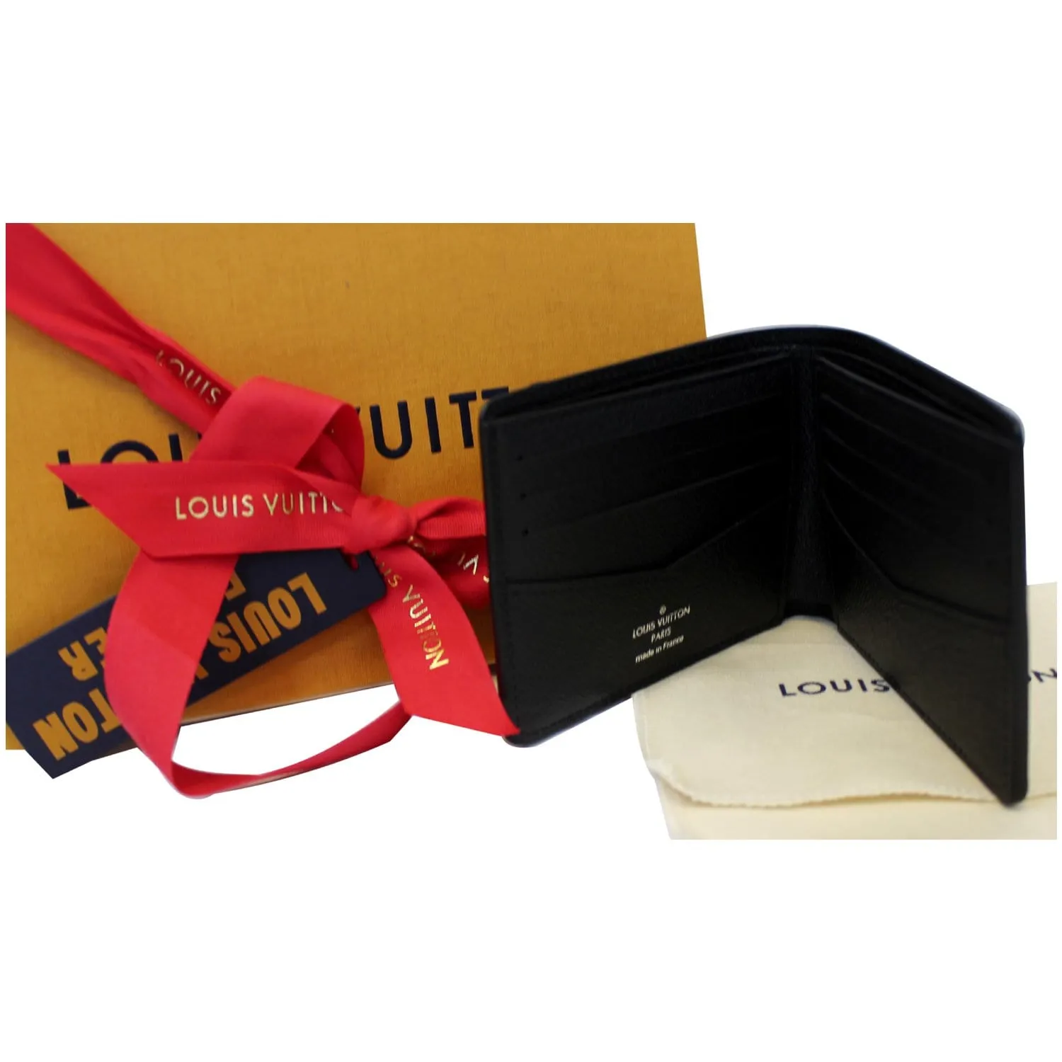 LOUIS VUITTON Slender Epi Leather Wallet Black