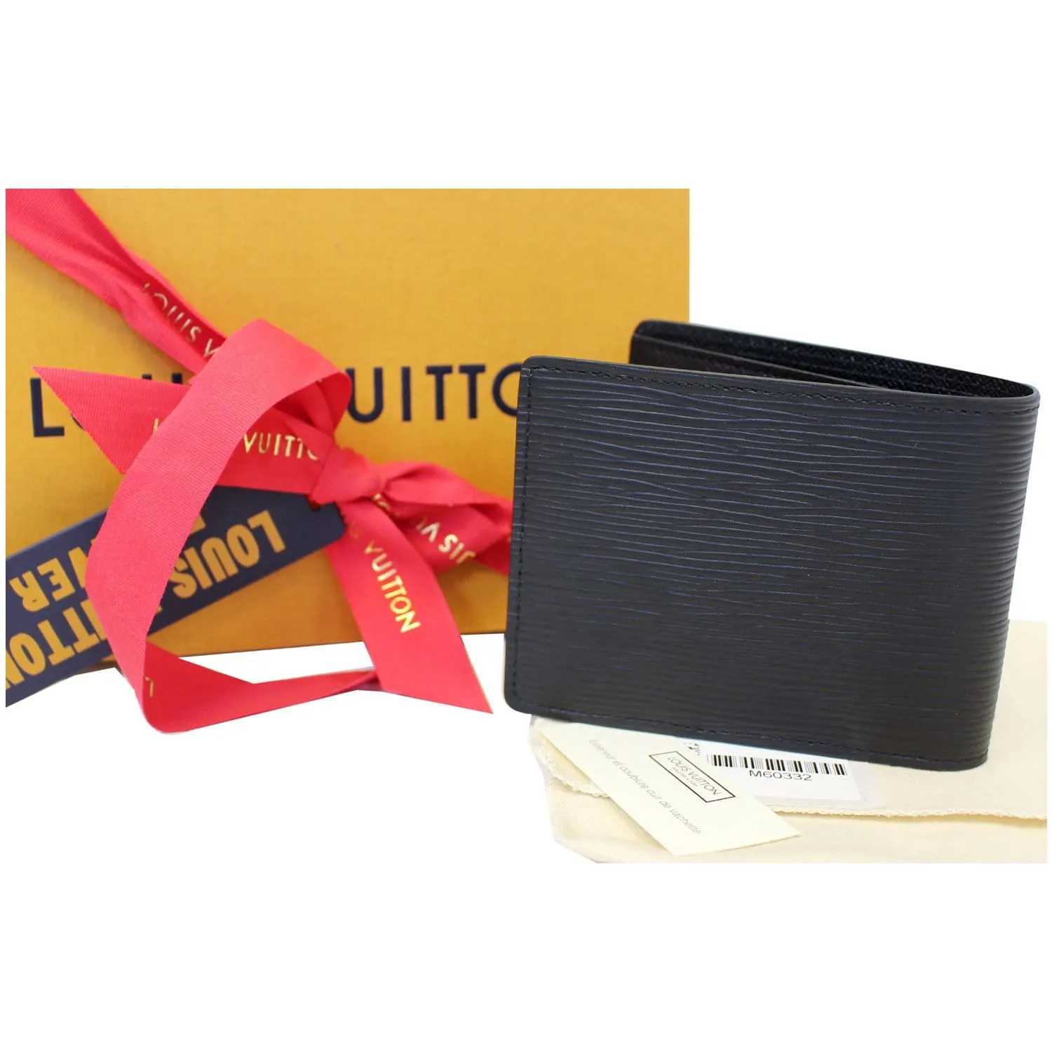 LOUIS VUITTON Slender Epi Leather Wallet Black
