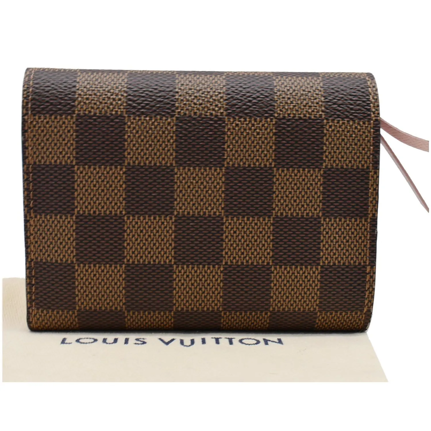LOUIS VUITTON Victorine Damier Ebene Canvas Wallet Rose Ballerina