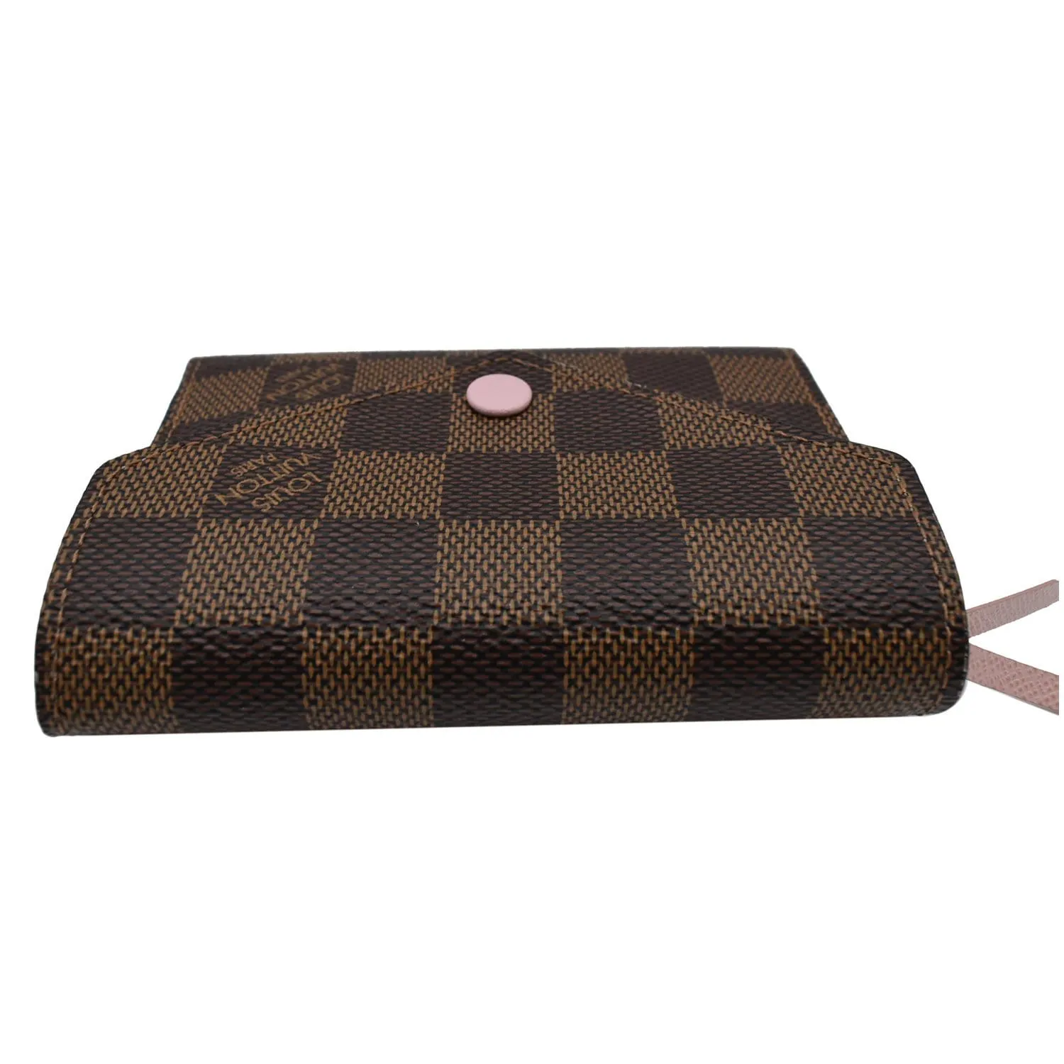 LOUIS VUITTON Victorine Damier Ebene Canvas Wallet Rose Ballerina
