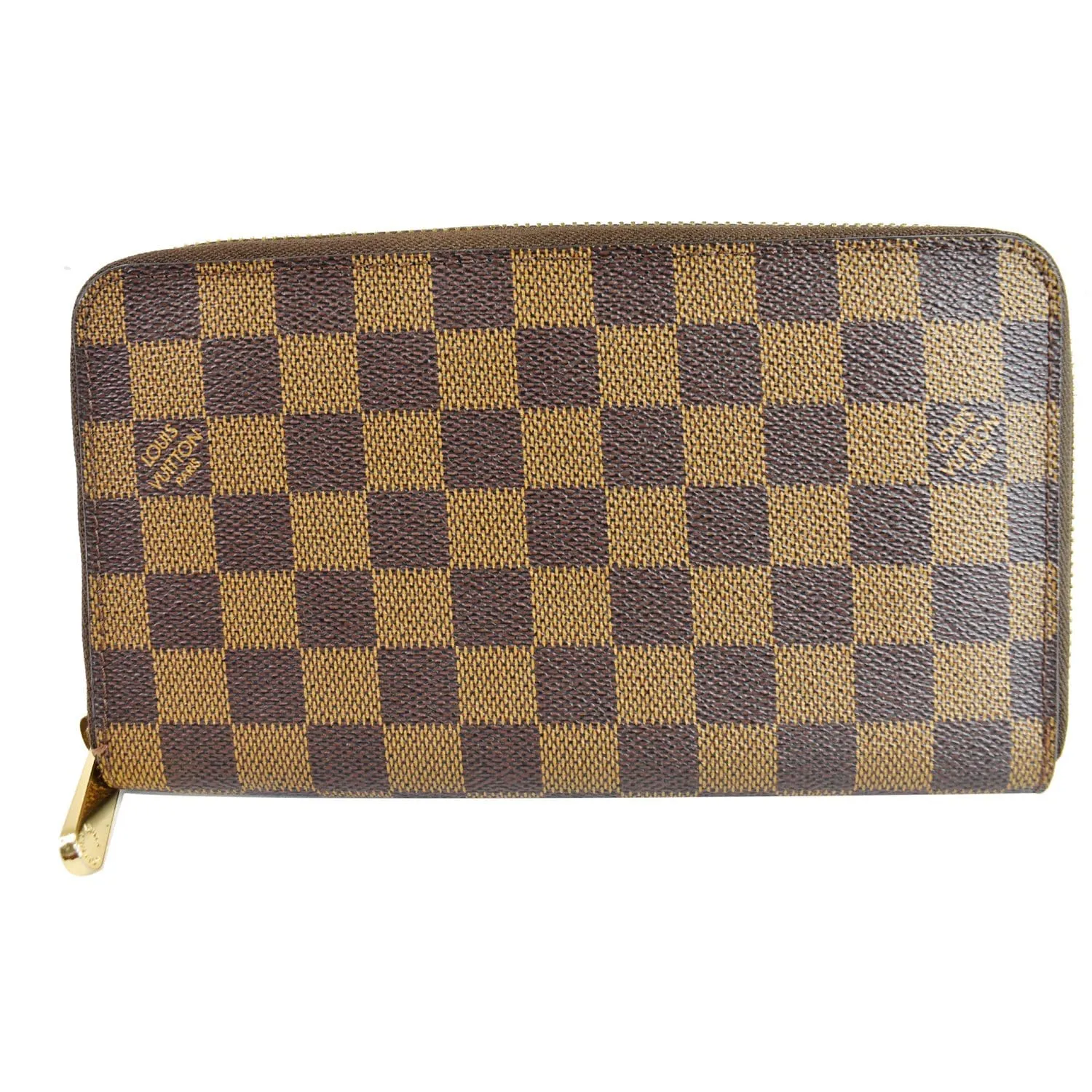 LOUIS VUITTON Zippy Organizer Damier Ebene Wallet Brown