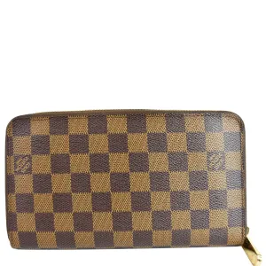 LOUIS VUITTON Zippy Organizer Damier Ebene Wallet Brown