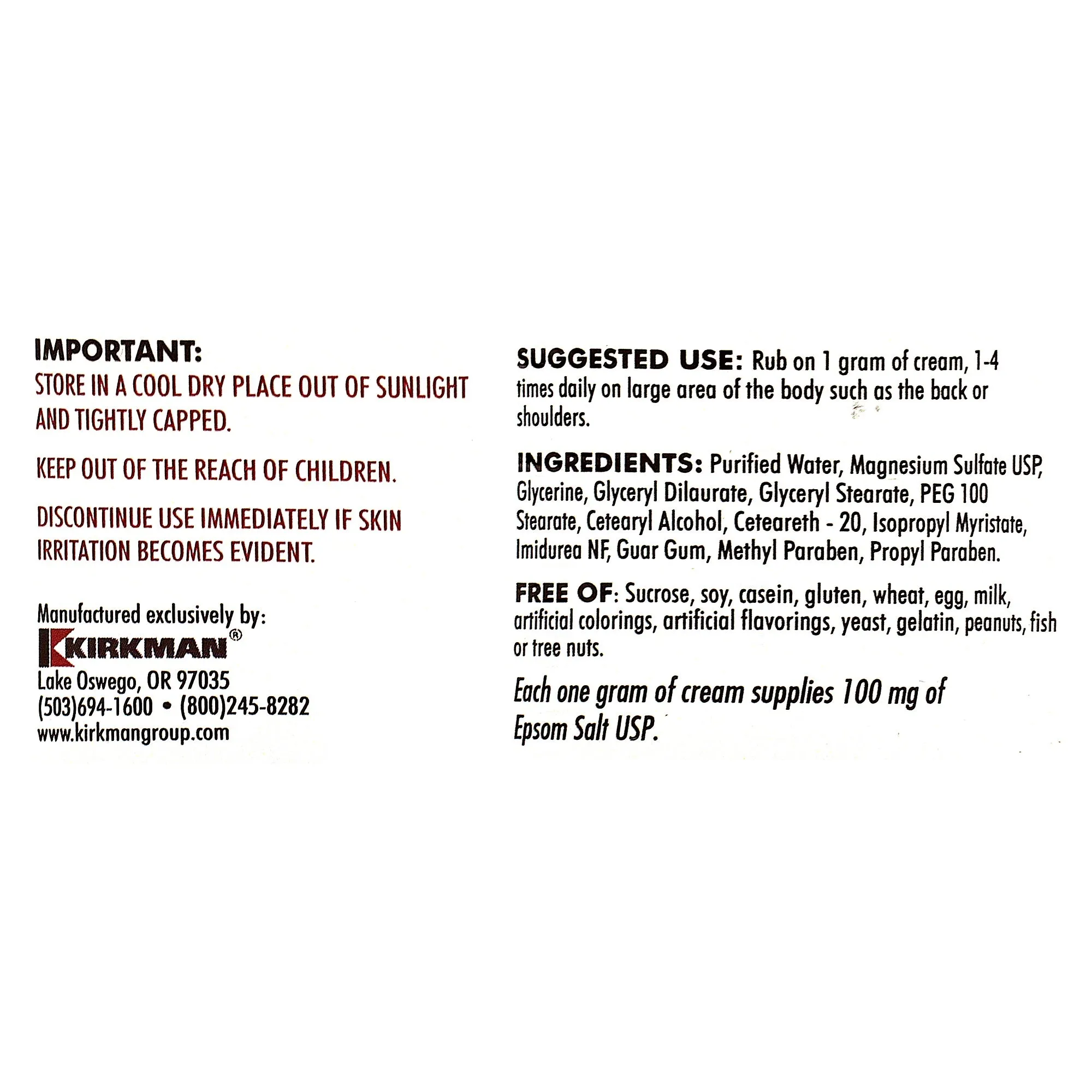 Magnesium Sulfate Cream