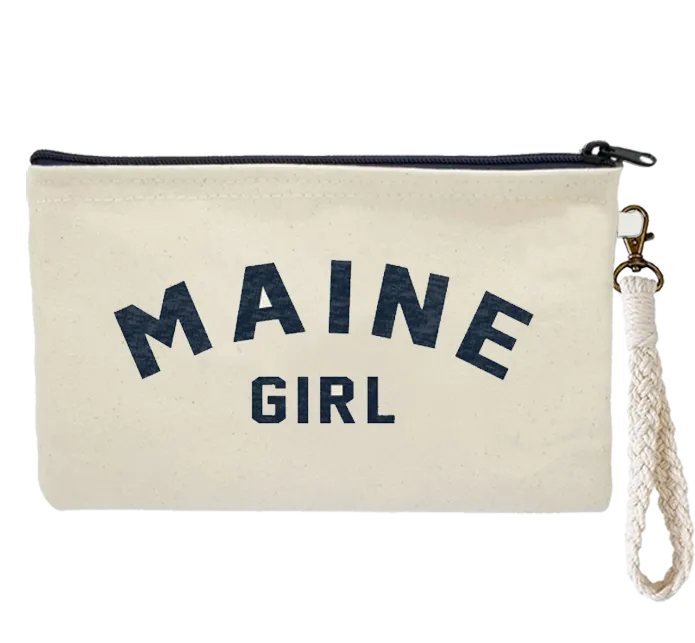 Maine Girl Navy Zipper Pouch Wristlet
