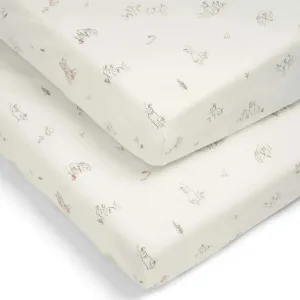 Mamas & Papas 'Welcome to the World' Seedling Cotbed Fitted Sheets (2 pack) - Bunny/Fox