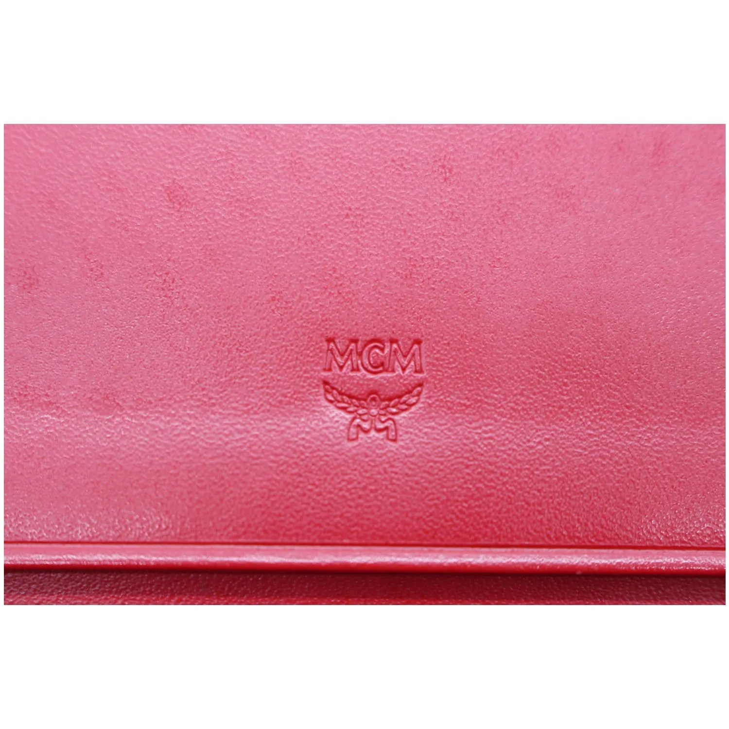 MCM Visetos Large Monogram Coated Canvas Wallet Red