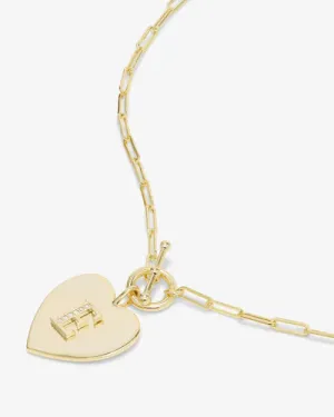 Melinda Maria Love Letters Heart Medallion Necklace 'E'