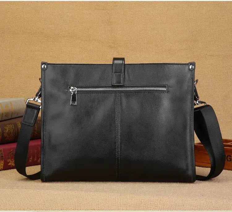 Men's Cow Leather Shoulder Bag A4 Briefcase Business Crossbody