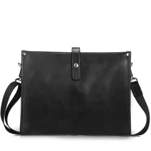 Men's Cow Leather Shoulder Bag A4 Briefcase Business Crossbody