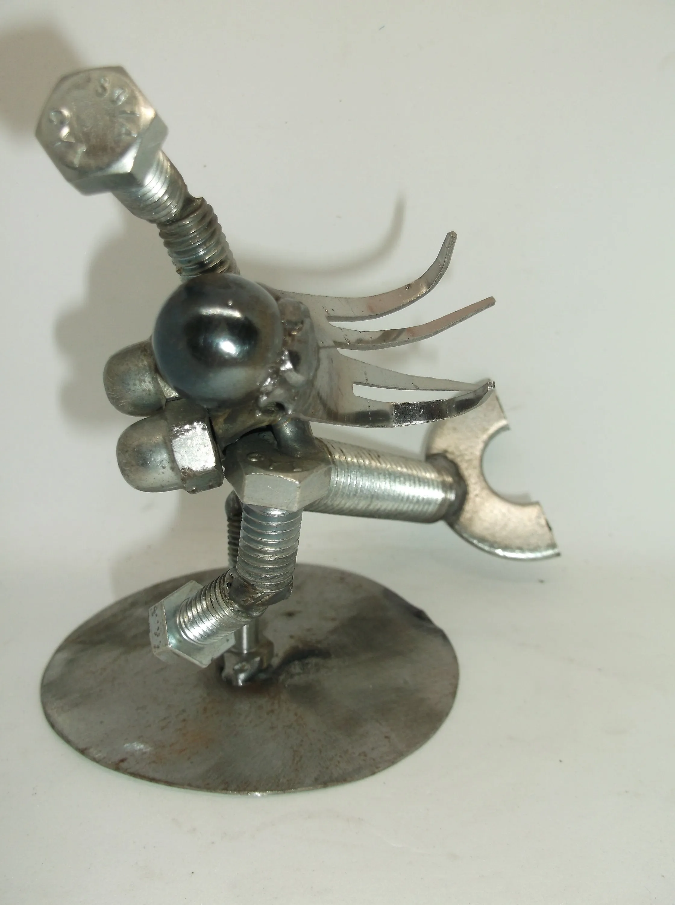 Mermaid, Metal Bolt Figurine, Recycled Metal Art