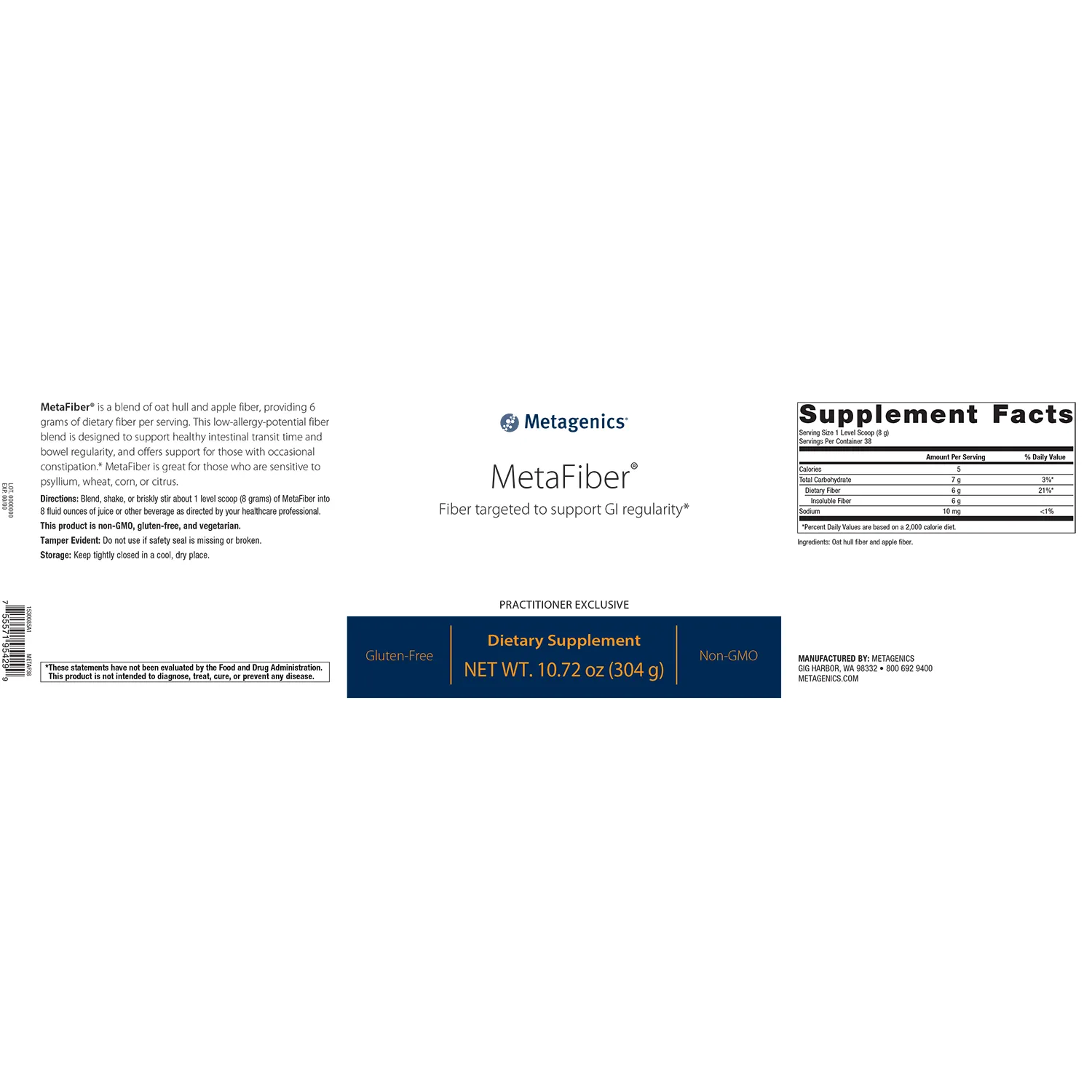 MetaFiber® <br>Fiber blend to support GI regularity*