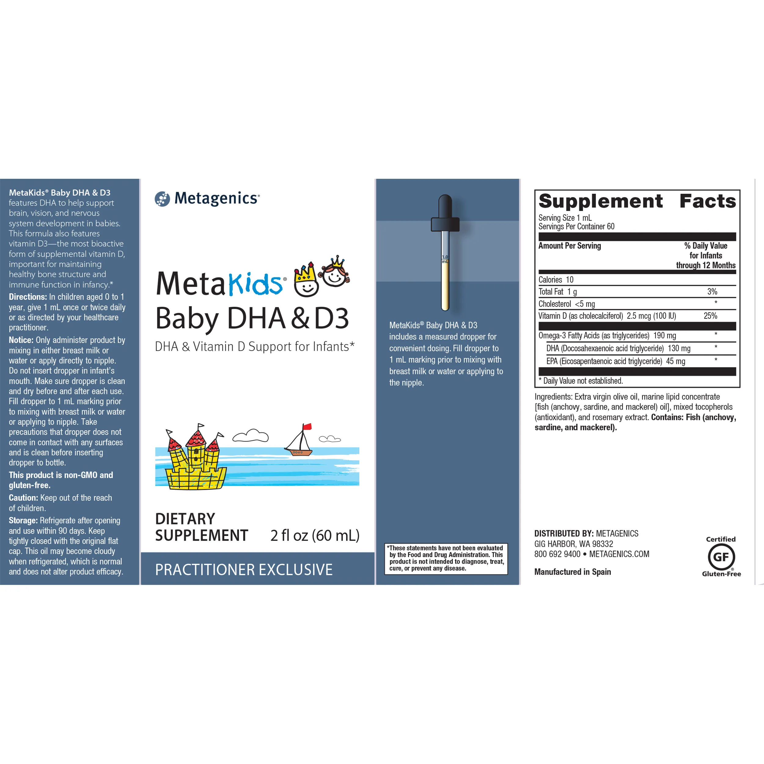 MetaKids® Baby DHA & D3 <br>DHA & Vitamin D Support for Infants*