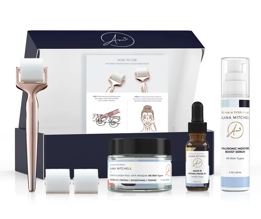 Micro Roller Kit (Free Retinol Oil, Hyaluronic Serum & Large Collagen Peel Mask)