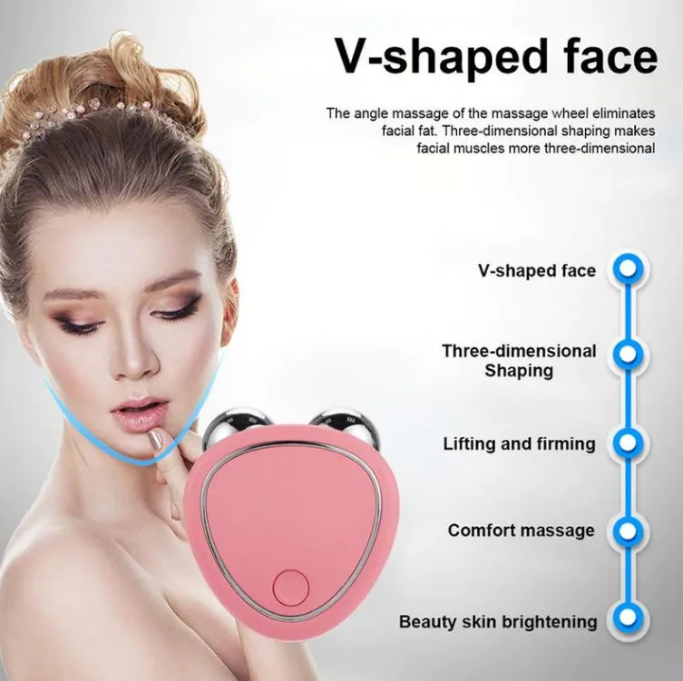 Microcurrent Facial Massager Lift Machine Roller Tightening Face Toner Device Rejuvenation Skin
