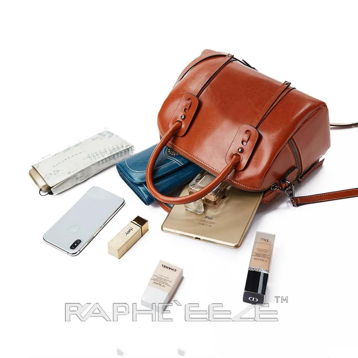 Mini Classic Tote Handbag for Woman - Leather Brown