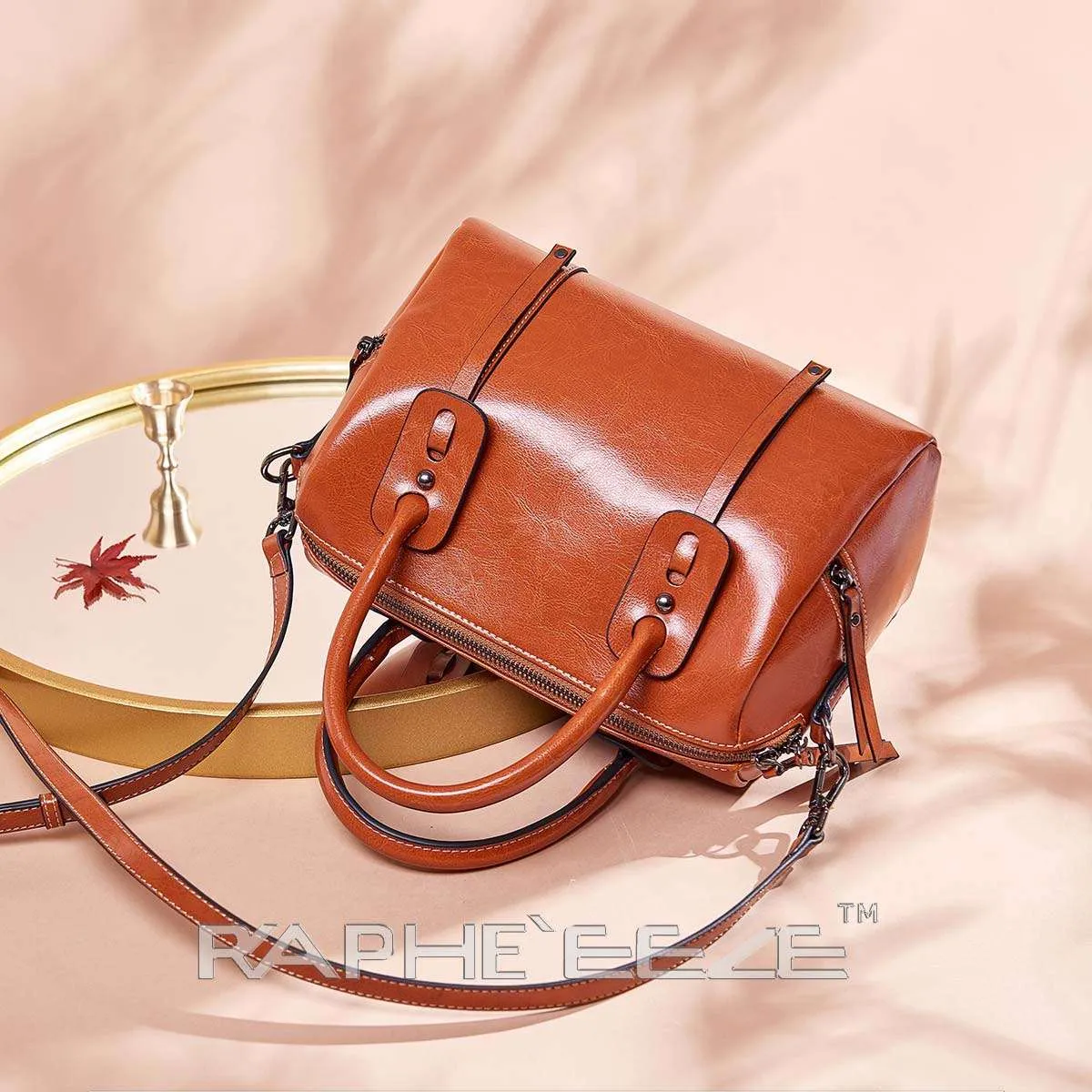 Mini Classic Tote Handbag for Woman - Leather Brown