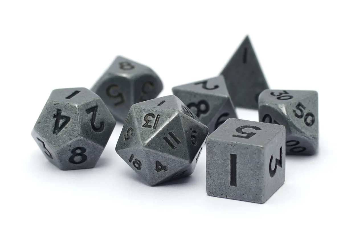 Mini Machined Metal Dice | Gun-Metal Grey