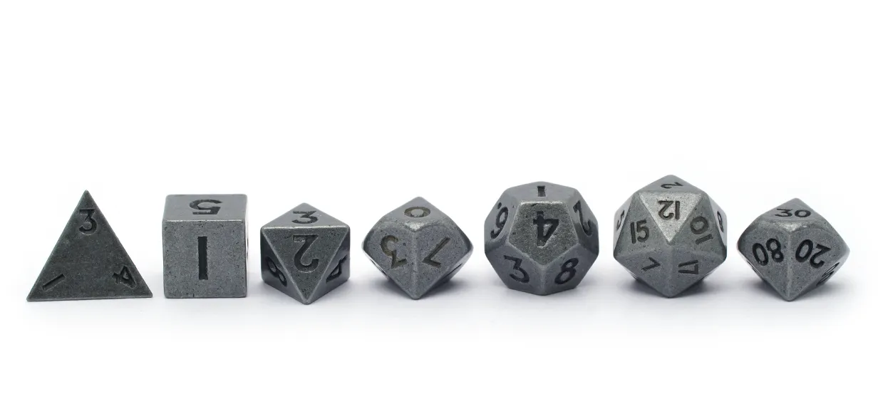 Mini Machined Metal Dice | Gun-Metal Grey