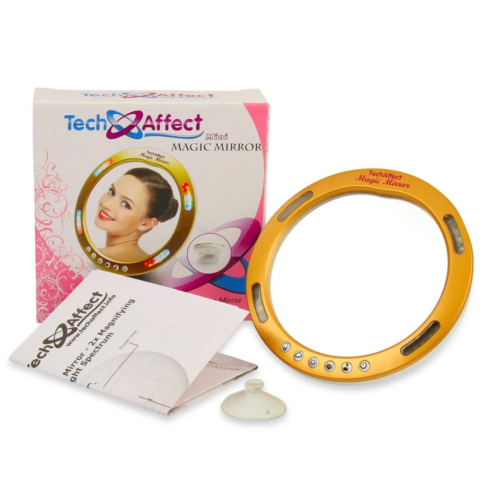 Mini 'Magic' Mirror - 2x Magnifying Mirror With Interactive Light Spectrum