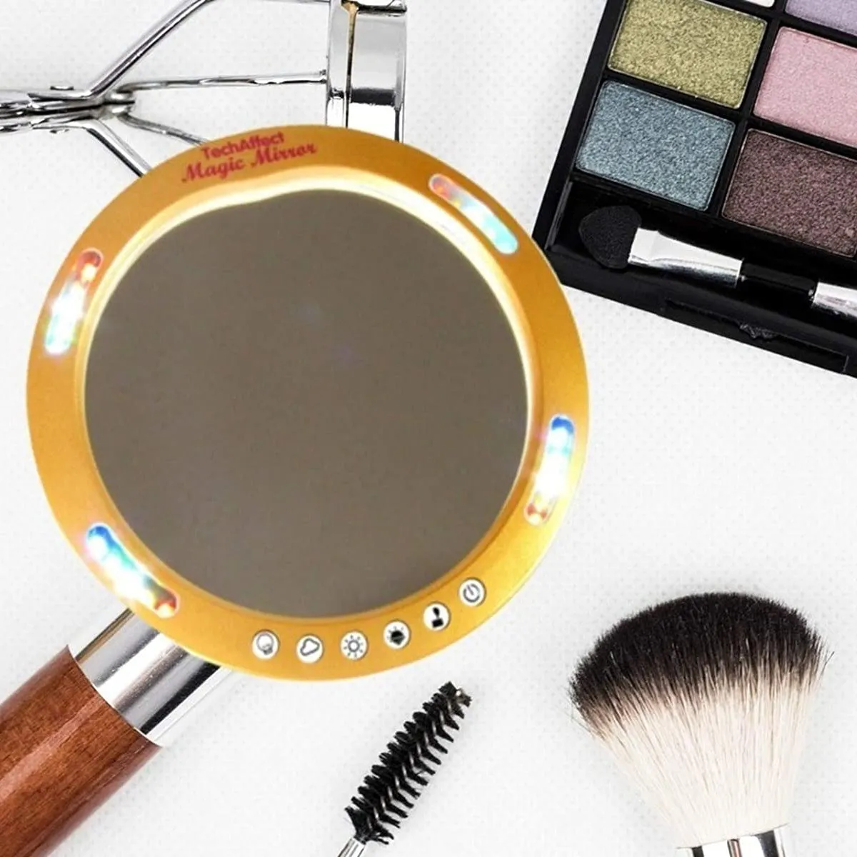 Mini 'Magic' Mirror - 2x Magnifying Mirror With Interactive Light Spectrum