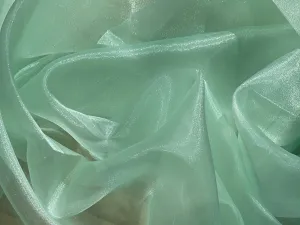 Mint Crystal Organza Fabric By the Yard, Green Organza, Light Green Organza, Glitter Organza Fabric, Soft Organza Fabric, Mint Sheer Fabric