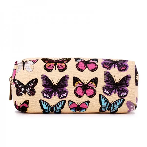 Miss Lulu Canvas Pencil Case Butterfly Beige