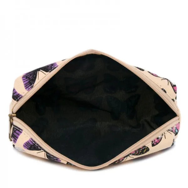 Miss Lulu Canvas Pencil Case Butterfly Beige