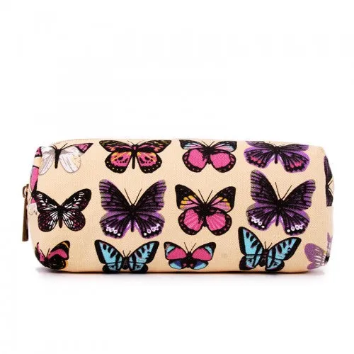 Miss Lulu Canvas Pencil Case Butterfly Beige