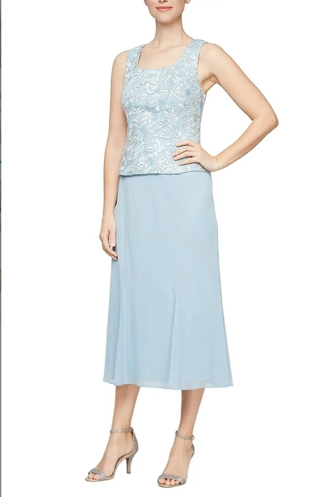 Mock Jacket Dress with Corded Detail and Godet Skirt