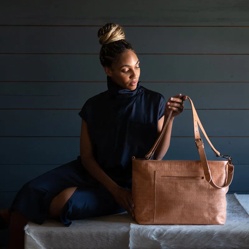 Modern Attaché | Luxe Natural Croc