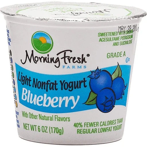 Morning Fresh Light Non Fat Yogurt Blueberry 6oz
