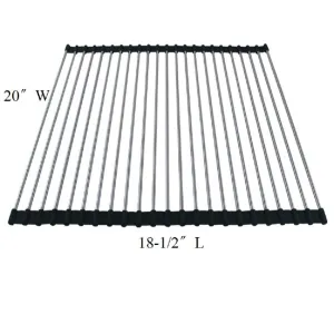 Multipurpose Dish Drying Rack, Stainless Steel Over The Sink Rollup Dish Drying Rack, Orange 20"W X 18.5"L