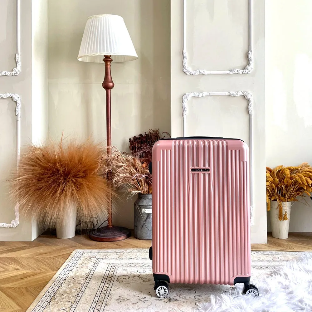 【NaSaDen】Classic Crystal Pink 22" Carry-on / 26" / 29" Checked Zipper Luggage