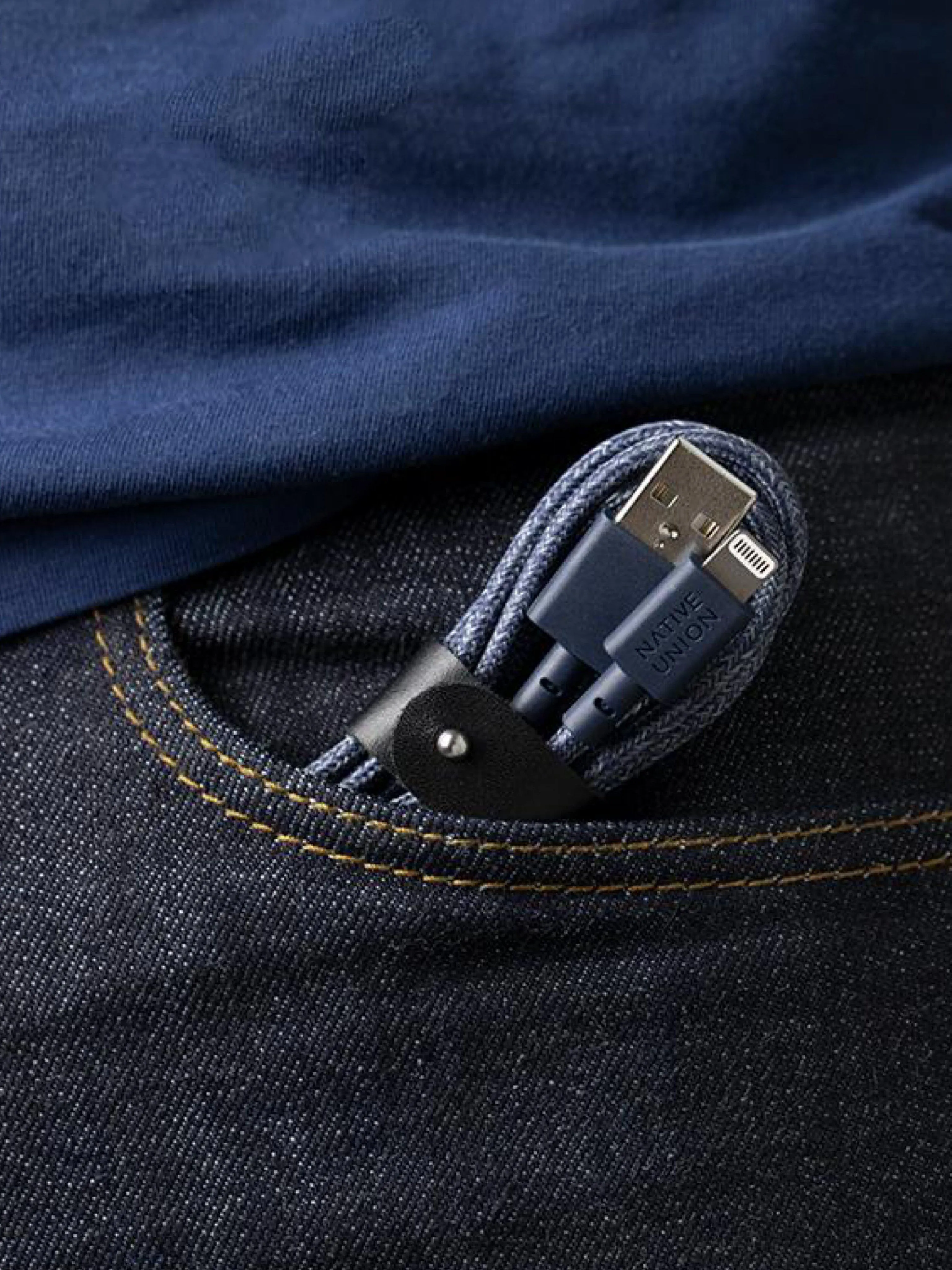 Native Union Belt Cable USB-A to Lightning Indigo 1.2M