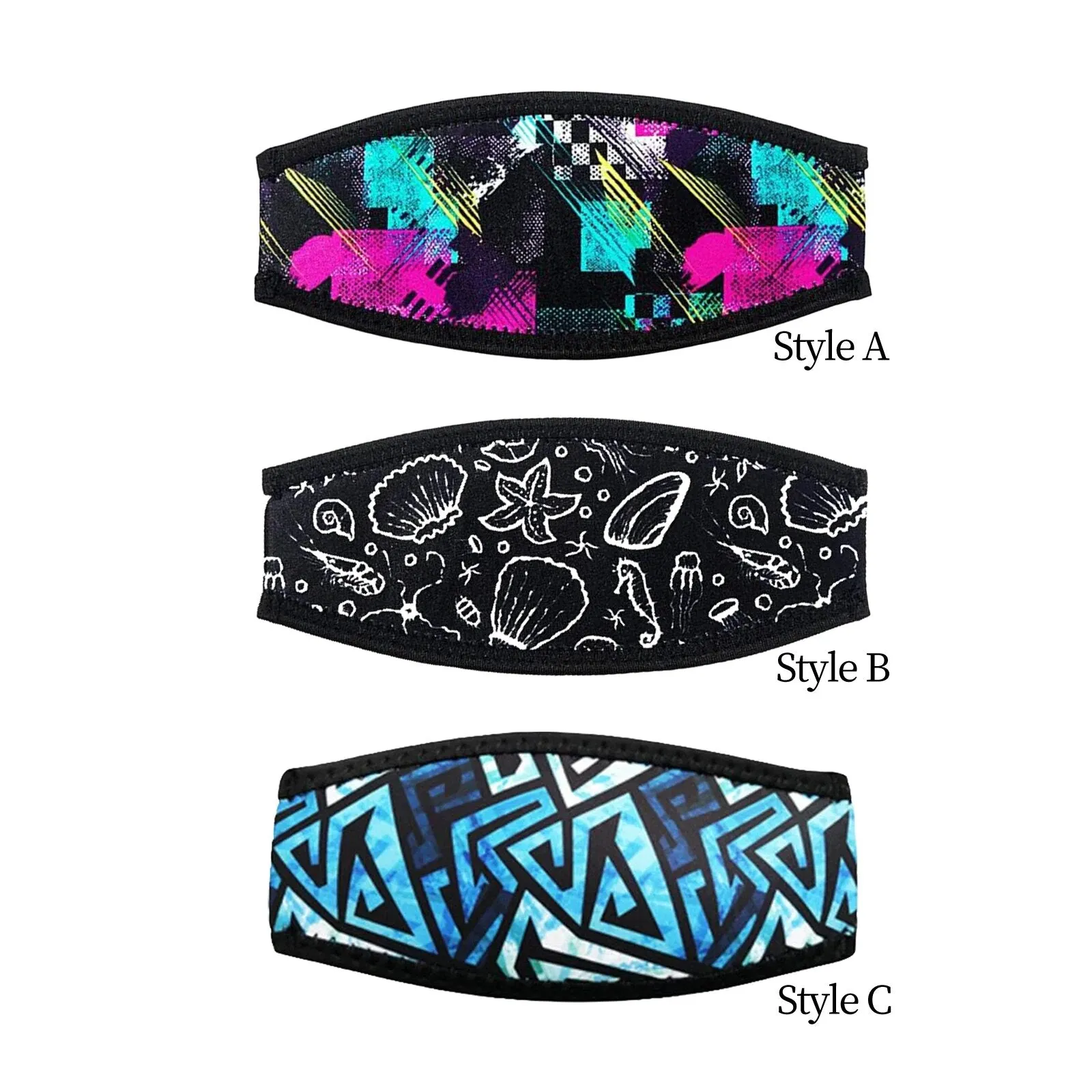 Neoprene Strap Cover for Mask - various designs