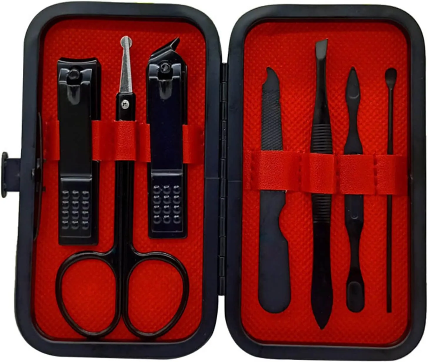 NEW Manicure Set Nail Clippers Pedicure Kit -7PCS Stainless Steel Manicure Kit, Professional Grooming Kits, Nail Care Tools with Luxurious Travel Leather Case Gift Box(7,Red)