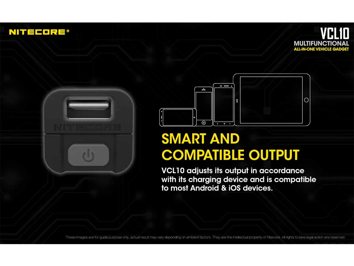 Nitecore - VCL10 Multifunctional Quickcharge 3.0 All-in-One Vehicle Gadget