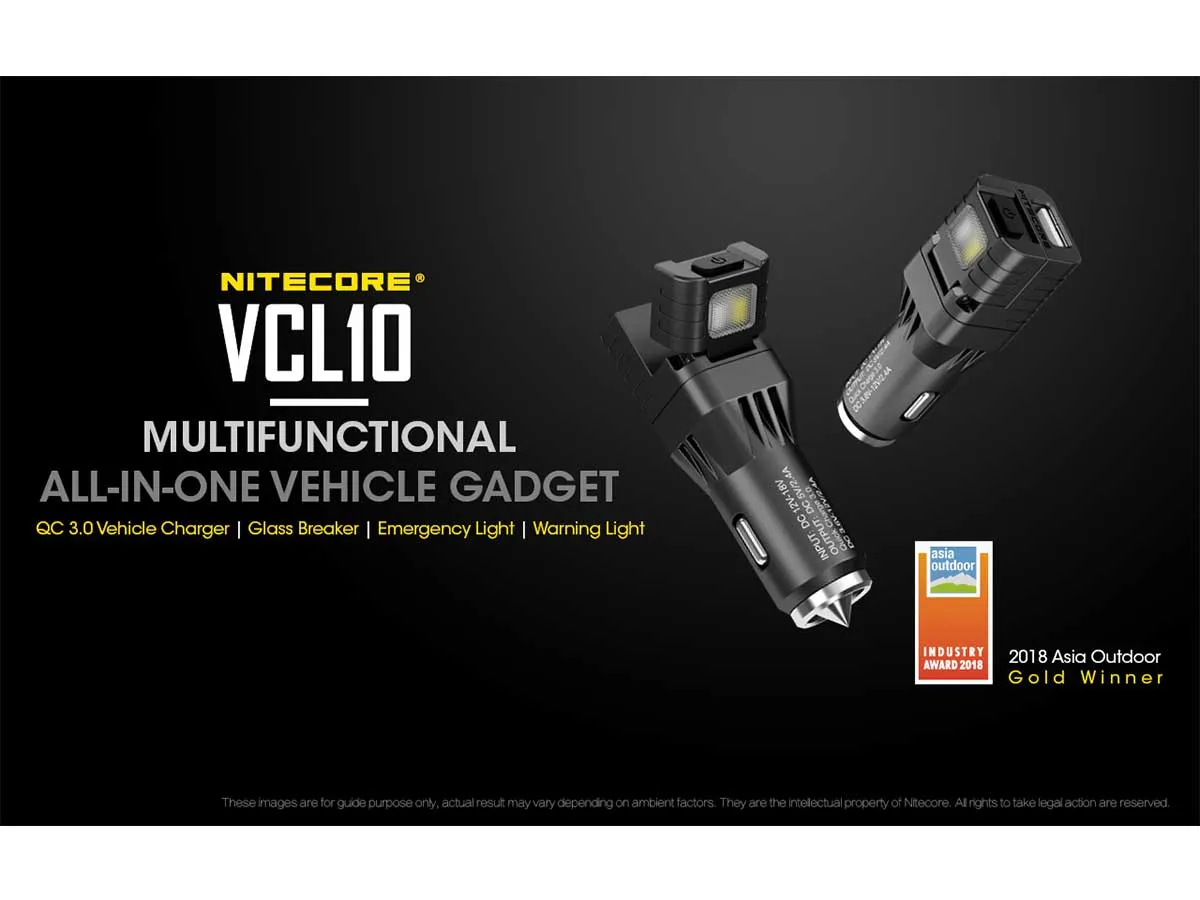 Nitecore - VCL10 Multifunctional Quickcharge 3.0 All-in-One Vehicle Gadget