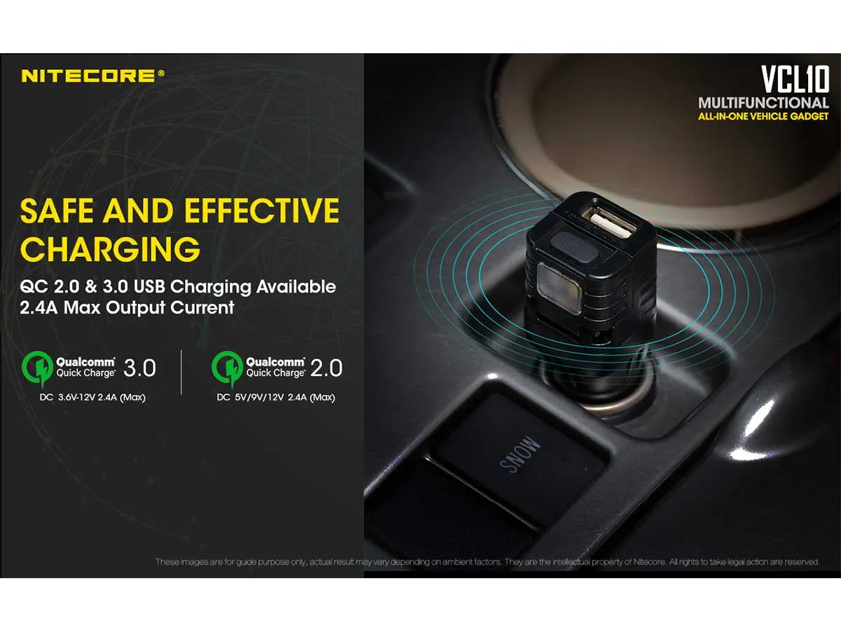 Nitecore - VCL10 Multifunctional Quickcharge 3.0 All-in-One Vehicle Gadget